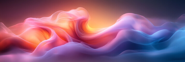 Obraz premium A captivating blend of colorful waves creating a serene atmosphere, perfect for backgrounds or artistic projects.