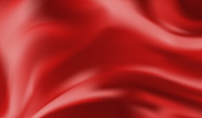 Red Satin Isolated on white Background. flutters in the wind. mesh tool wes used