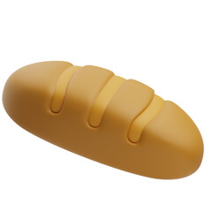 3D Freshly Baked Baguette Bread Render