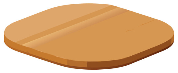 Empty wooden cutting board lying on white background