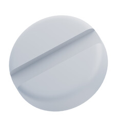 3D White Pharmaceutical Pill Tablet Render