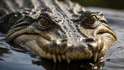 Obraz premium closeup image of crocodile ,saltwater crocodile ,crocodile eyes