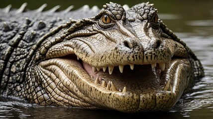 Obraz premium closeup image of crocodile ,saltwater crocodile ,crocodile eyes