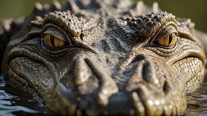 Fototapeta premium closeup image of crocodile ,saltwater crocodile ,crocodile eyes