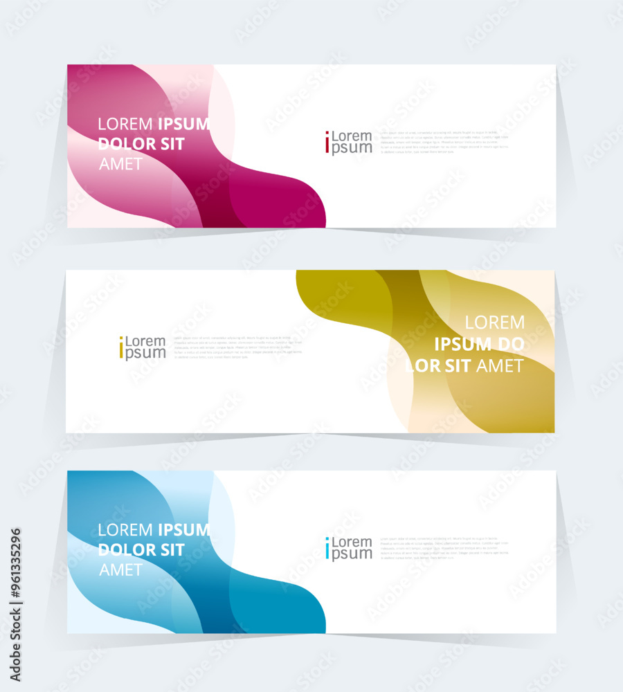 Sticker geometric banner design with vector presentation template.