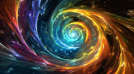 Abstract Swirling Galaxy of Color and Light