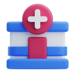 3D Modern Pharmacy Building Illustration