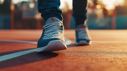 A close-up of unbranded sports shoes on a basketball court, with focus on the sole pattern for traction and performance.