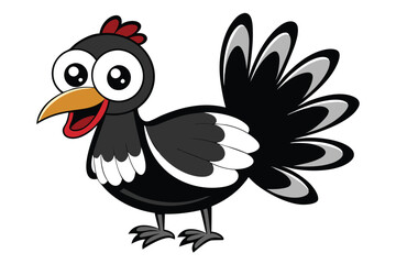 Coloring page for kids. cute turkey vector cartoon illustration