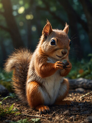 Obraz premium A sweet scene of a miniature squirrel