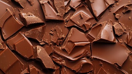 Close-Up of Broken Chocolate Pieces