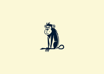 Vector illustration of Baboon Logo Design