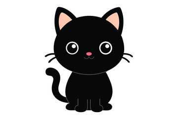 black cat cartoon vector illustration
