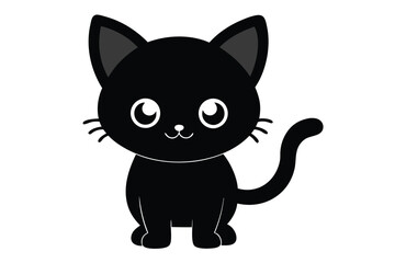 black cat cartoon vector illustration