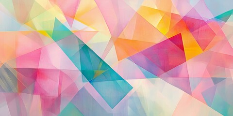 Obraz premium Abstract art with geometric shapes in pastel colors.