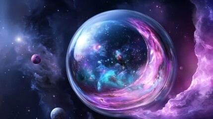 Fototapeta premium Symmetry in Scientific Theories of the Universe's End, Discuss how scientific theories like the Heat Death of the universe or the cyclical 