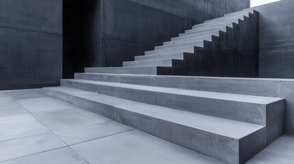 Obraz premium Symmetry in Stone and Concrete Terracing, Analyze how symmetrical use of materials like stone or concrete in minimalist terracing creates a sleek.