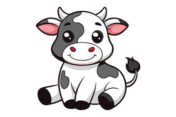 cow cartoon isolated on white background