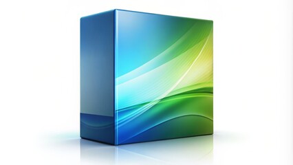 Obraz premium A sleek, modern box with a customizable design, standing out against a crisp white background.