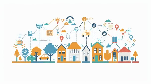 An infographic illustrating the benefits of community engagement, with icons representing social connections, local support, and improved well-being, and ample copy space for benefits descriptions