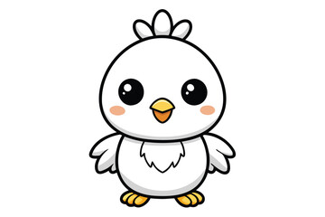 Cute baby chicken cartoon vector illustration