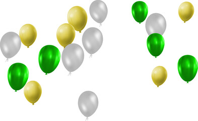 Celebration vector background template. Realistic balloons and ribbons banner design. Illustration of birthday balloon realistic, festive celebrate poster