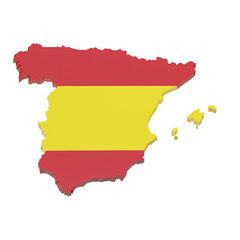 Obraz premium 3D Map Of Spain With Flag Colors