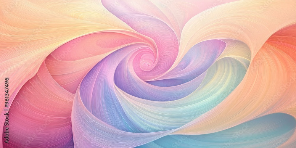 Sticker abstract pastel colored swirling lines.