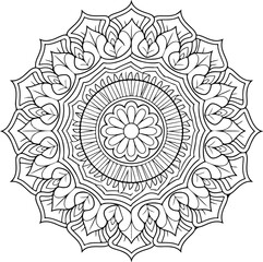 Fototapeta premium Vintage round lace mandala ornament with floral design and intricate pattern