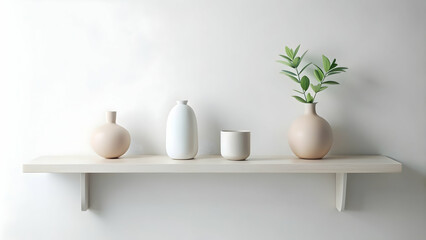 Minimalist Shelf Decor: Simple Elegance in a White Setting 