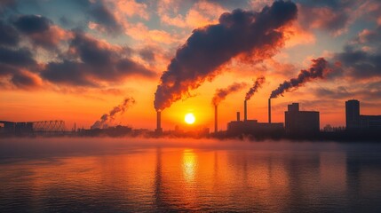 Fototapeta premium Decarbonization efforts aligned with carbon neutrality and emissions reduction goals, with an emphasis on technological advancements