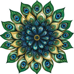 Abstract Floral Ornament with Round Design