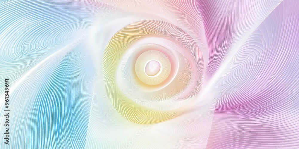 Poster abstract colorful lines swirl into a circle.