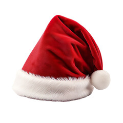 Christmas Santa Claus hat isolated on transparent and white background