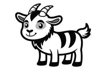 Cute wonderful goat cartoon vector illustration