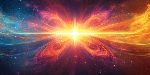 Fototapeta premium A glowing butterfly in space.