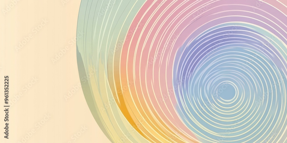 Poster abstract pastel background with concentric circles.