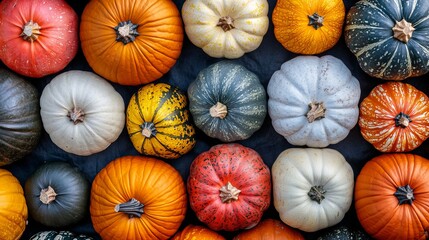 Close-up photos of various pumpkins. Perfect for Halloween and fall decorations.