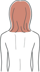 Fototapeta premium 背中がきれいな女性のイラスト素材