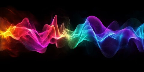 Obraz premium Rainbow colored flowing abstract waves.
