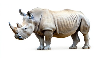 Obraz premium huge rhino animal isolated on transparent background AI generated