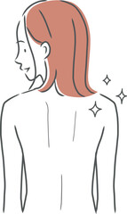  背中がきれいな女性のイラスト素材