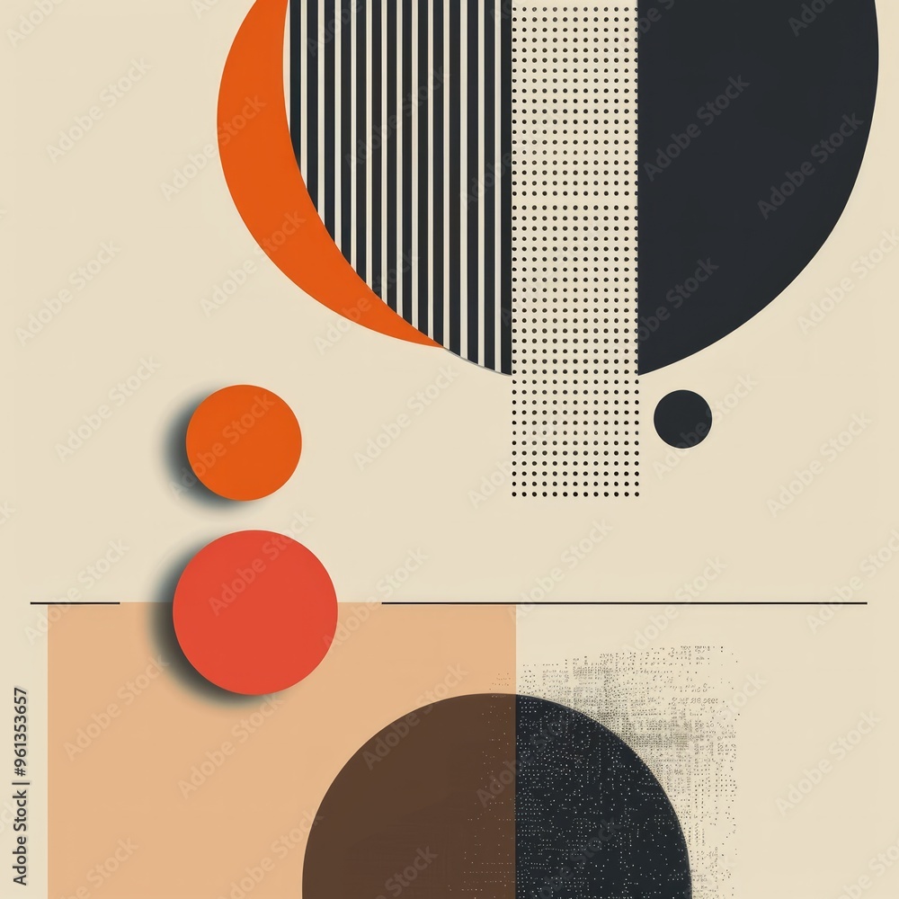 Poster abstract minimal banner in retro style