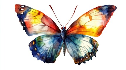 Obraz premium Vibrant Watercolor Butterfly: A Stunning Display of Color and Nature's Fragile Beauty