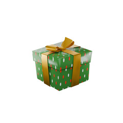 christmas present gift box on transparent background
