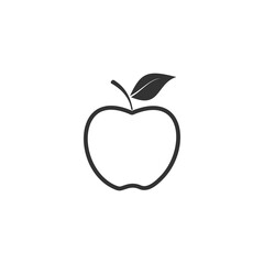 Apple fruit icon isolated on transparent background