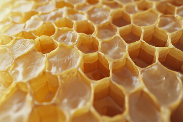 A detailed background of honeycombs, showcasing the intricate hexagonal pattern crafted by bees