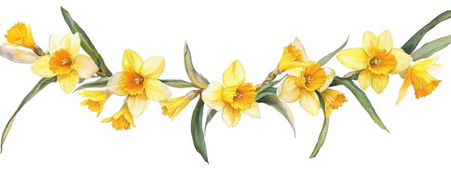 Obraz premium Elegant Daffodil Composition: A Vibrant Celebration of Spring's Natural Beauty
