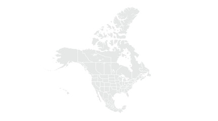 North America map isolated on white background.
