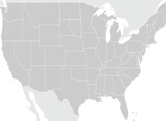USA map isolated on white background. for website layouts, background, education, precise, customizable, Travel worldwide, map silhouette backdrop, earth geography, political, reports.
